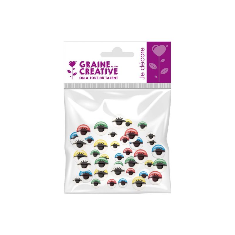 Wiebeloogjes met wimpers (40 stuks)