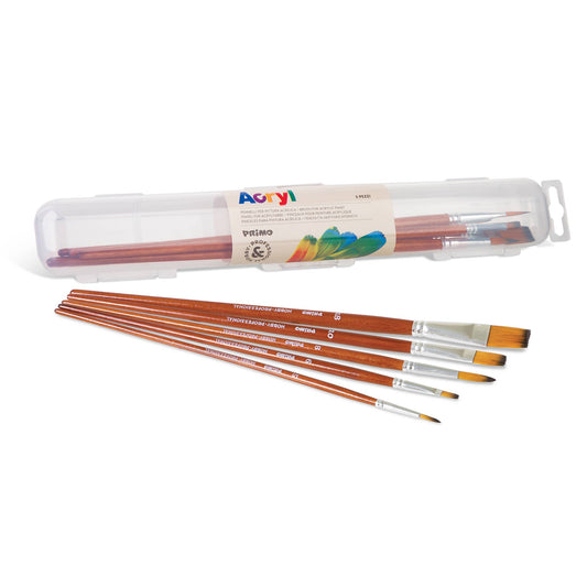 Penselen met synthetisch haar set van 5  I Primo