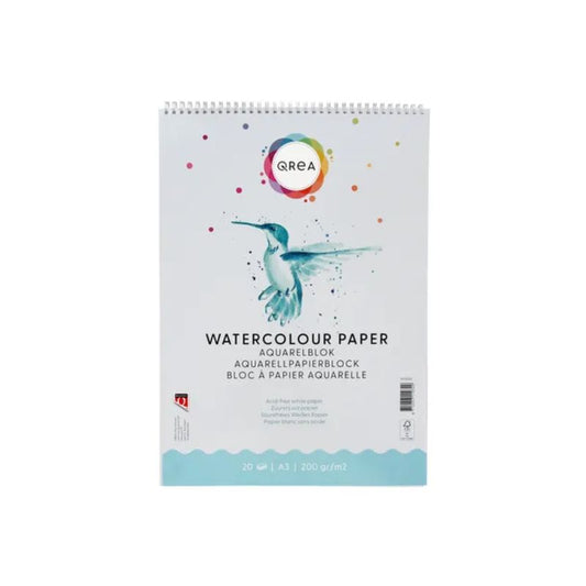 Aquarelblok A3 Qrea (20 vel, 200 g/m², spiraalgebonden)