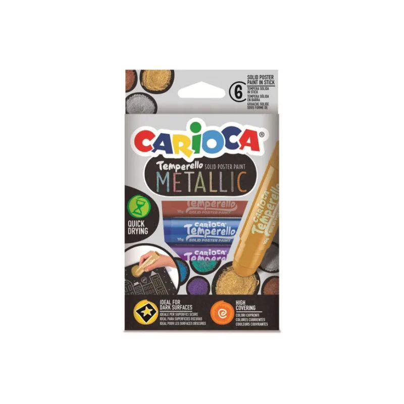 Plakkaatverfstick Carioca Temperello metallic (6 stuks)