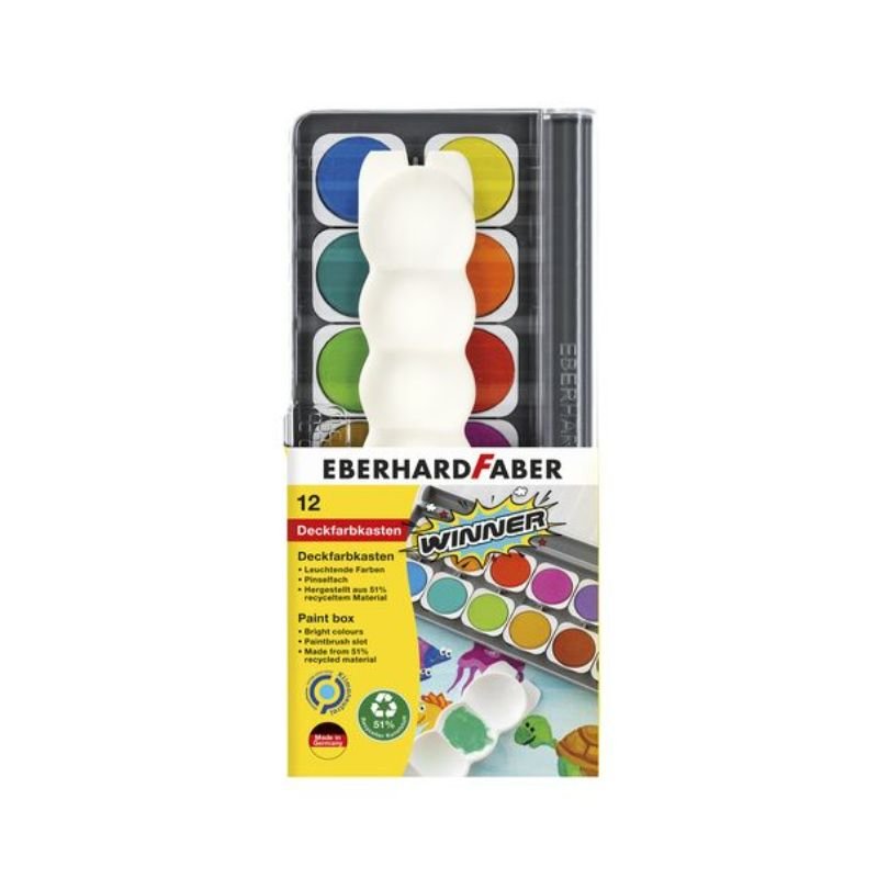 Verfdoos 12 kleuren waterverf met mengpalet I Eberhard Faber - Petits Artistes