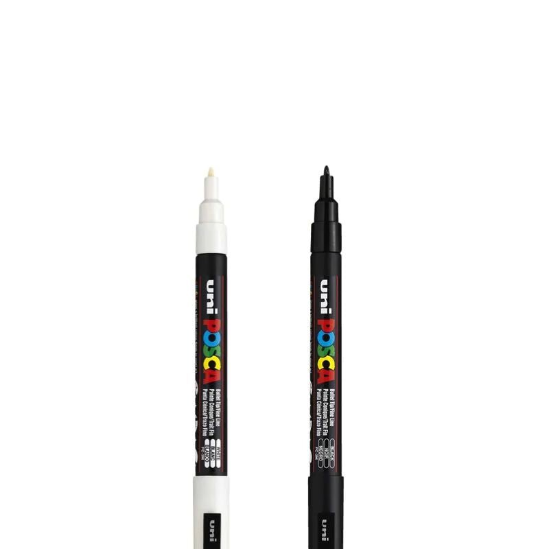 Verfstift Posca met fijne punt (zwart of wit) - Petits Artistes