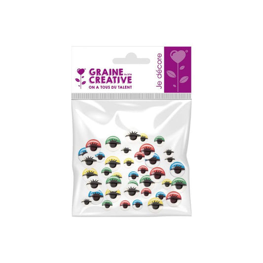 Wiebeloogjes met wimpers (40 stuks)